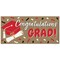 Big Dot of Happiness Red Graduation Kraft Paper Banner, Congratulations Grad Printed Brown Paper Party Sign Decoration – 1 Count